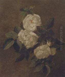 A Cluster Of White Roses by Adriana Johanna Haanen