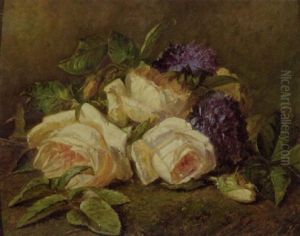 A Still Life With Yellow Roses by Adriana Johanna Haanen