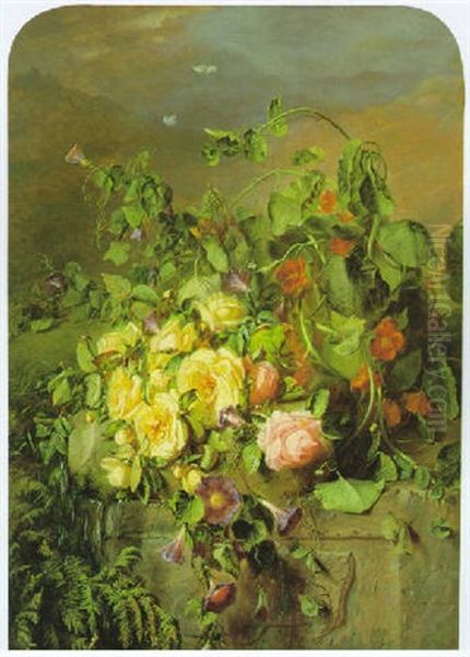 Groses Blumenstuck Mit Rosen Und Wicken - view 1