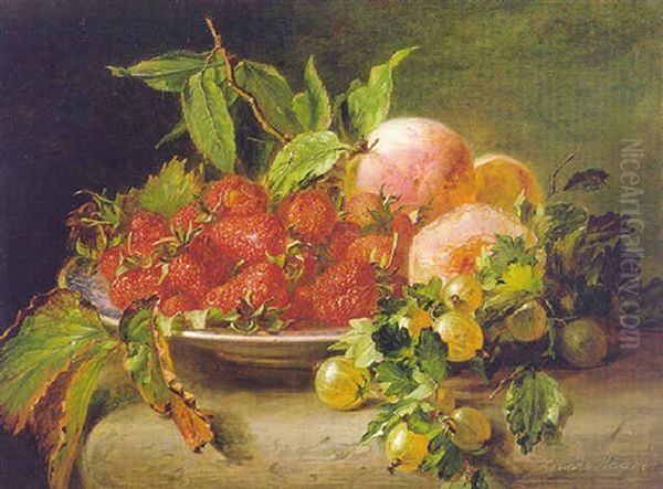 Still Life With Peaches And Strawberries - view 1