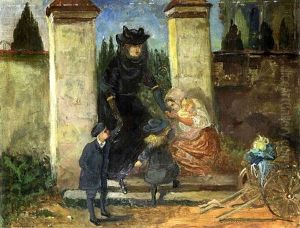 Frau Mit Bettelkindern by Cecil van Haanen