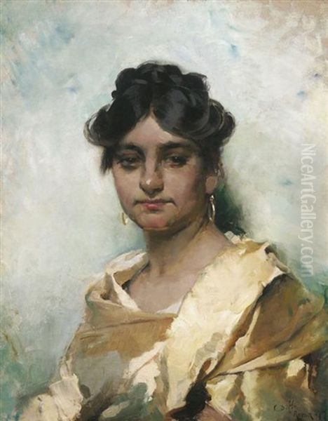 Portrat Einer Jungen Romerin Mit Goldenen Ohrringen - view 1