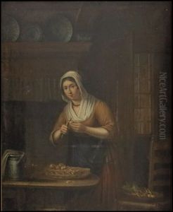 Peeling Potatoes by Elisabeth Alida van Haanen