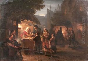 Nachtlicher Markt by George Gillis van Haanen