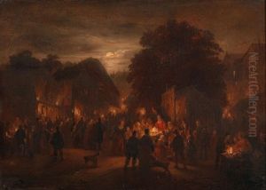 Parish Fair At Night by George Gillis van Haanen