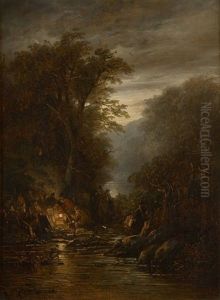 Lecon De Peinture Au Clair De Lune by George Gillis van Haanen