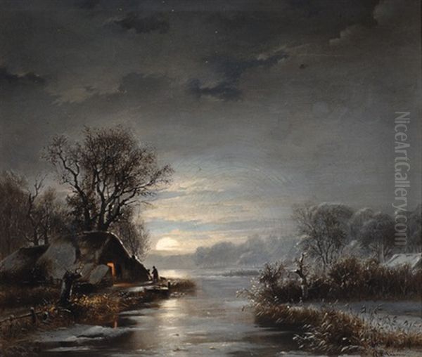 Winter Landscape By Evening - view 1