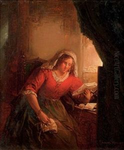 Reading By A Window by George Gillis van Haanen
