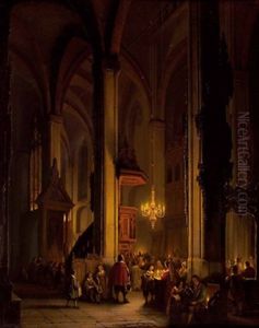 Abendliche Liturgie In Einer Gotischen Kirche