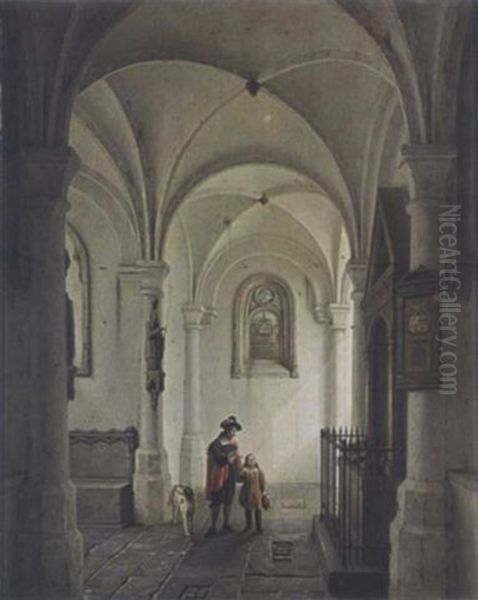 Figures In A Church - view 1