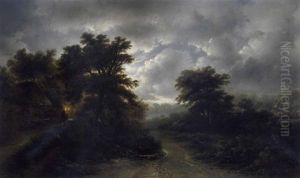 Landschaft In Der Dammerung by George Gillis van Haanen