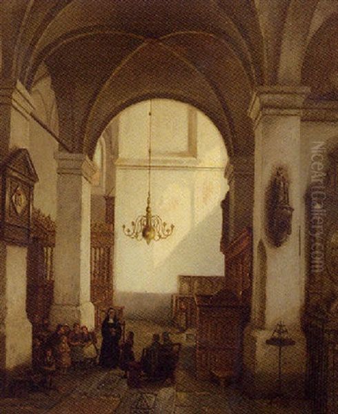 A Church Interior by George Gillis van Haanen