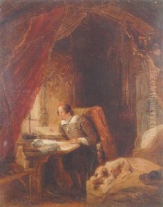 Hugo De Groot In His Study, Slot Loevensteijn by George Gillis van Haanen