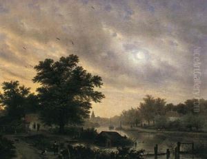 Landlicher Alltag Am Fluss by George Gillis van Haanen