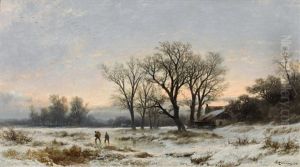 Winter Landscape by Remigius Adriannus van Haanen