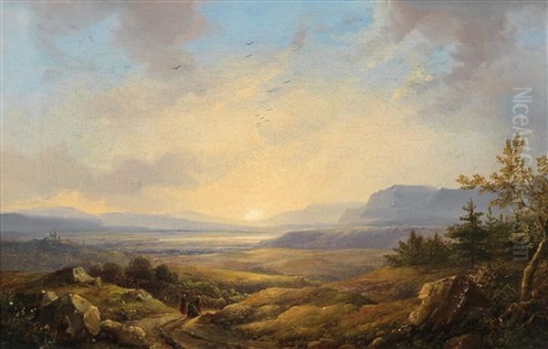 Open Landscape At Sunset - view 1