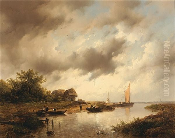 Fishermen Along The Canal - view 1