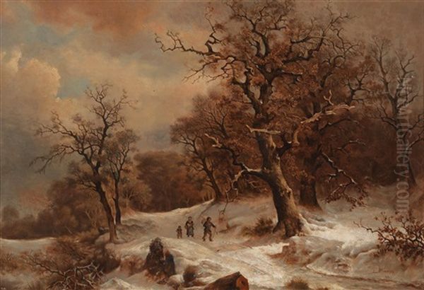 Winter Landscape With Decorative Figures - view 1