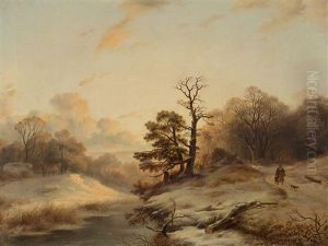 Winter Landscape by Remigius Adriannus van Haanen