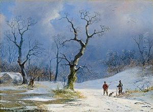 Jager Im Winter by Remigius Adriannus van Haanen