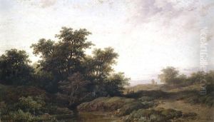 Weite Sommerlandschaft Im Fruhen Abendlicht by Remigius Adriannus van Haanen