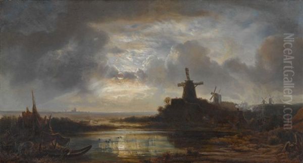 Hollandische Kustenlandschaft Bei Mondlicht - view 1
