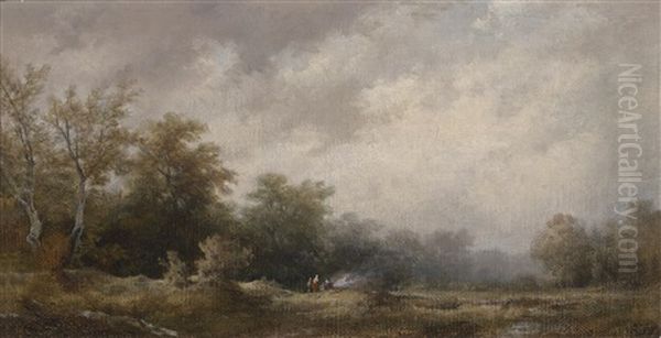 Herbstliche Landschaft Mit Figurlicher Staffage - view 1