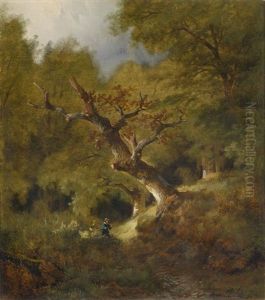 Waldlandschaft Mit Jager