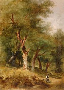 A Hunter In The Forest by Remigius Adriannus van Haanen