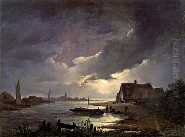 Nachtliche Flusslandschaft - view 1