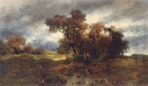 Landschaft Bei Aufkommendem Unwetter by Remigius Adriannus van Haanen