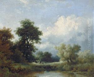 Landschaft Mit Spazierganger Landschaft Mit Spazierganger