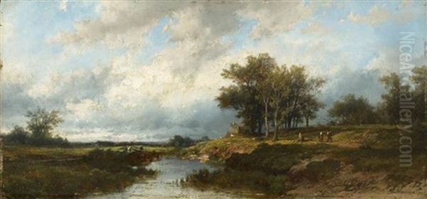 Flusslandschaft Mit Personen - view 1