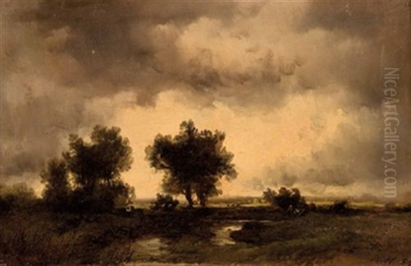 Gewitterstimmung Uber Flusslandschaft - view 1