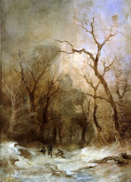 Winterlandschaft Mit Reisigsammlern - view 1