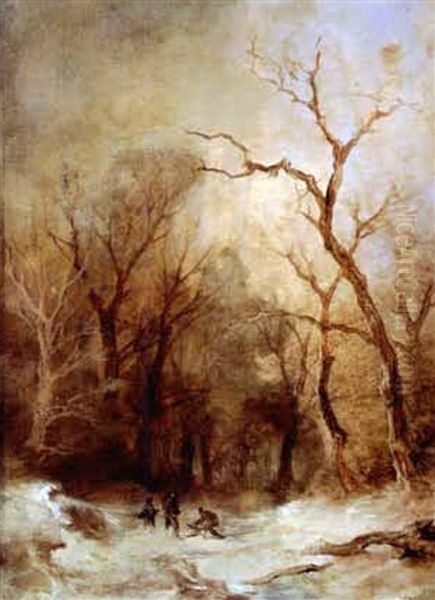 Winterlandschaft Mit Reisigsammlern - view 1