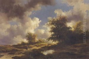 Reisender In Einer Dunenlandschaft by Remigius Adriannus van Haanen
