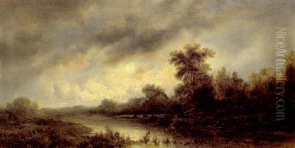Fluslandschaft Im Mondschein - view 1