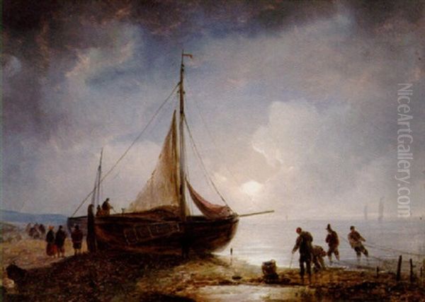 Strandbild Med Fiskare - view 1