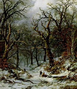 Jager Im Winterwald