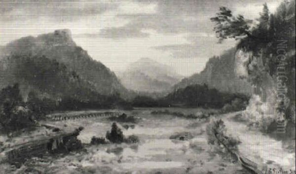 Gebirgslandschaft Mit Flachem Gewasser - view 1