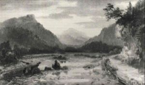 Gebirgslandschaft Mit Flachem Gewasser by Remigius Adriannus van Haanen