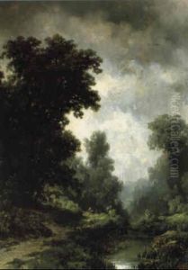 Waldweg Am Bachufer by Remigius Adriannus van Haanen