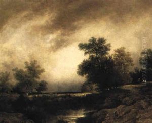 Landskap Med Molnig Himmel