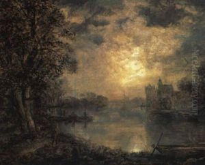Mondnacht Uber Einer Fluslandschaft Mondnacht Uber Einer Fluslandschaft