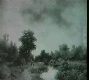 Flusslandschaft Mit Figurlicher Staffage by Remigius Adriannus van Haanen