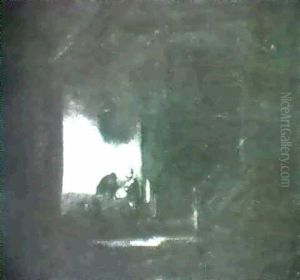 Two Figures In A Sunlit Interior