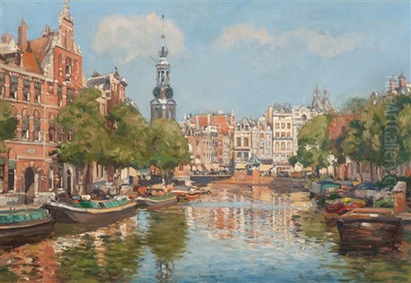 Zomergezicht Op De Munttoren Te Amsterdam - view 1