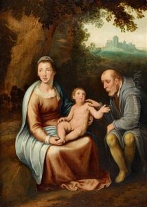 The Holy Family At Rest by Cornelis Cornelisz Van Haarlem