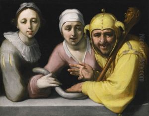 A Fool With Two Women by Cornelis Cornelisz Van Haarlem